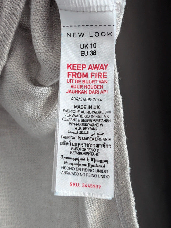 New Look Grey Nothing To Wear Slogan Knit T-Shirt Size 10