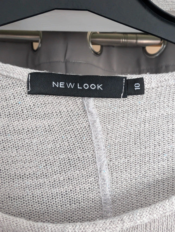 New Look Grey Nothing To Wear Slogan Knit T-Shirt Size 10