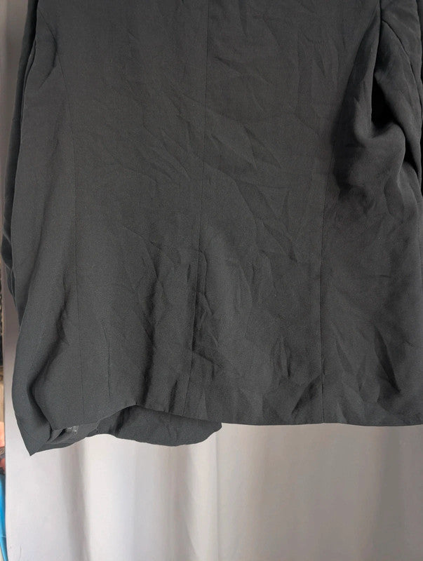 M&amp;S Collection Black Open Front Ruched Sleeve Blazer Jacket Size 16