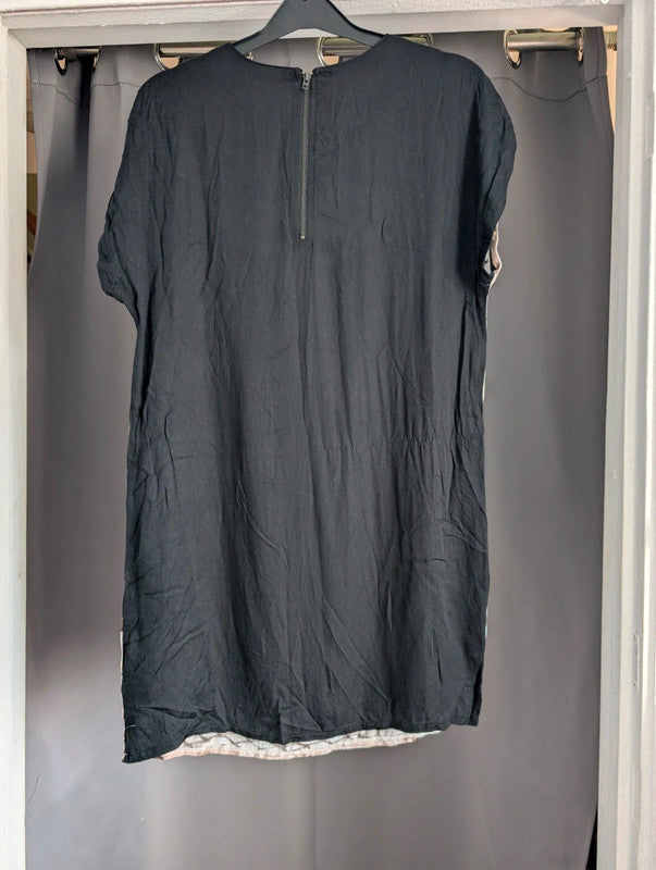 La Redoute Black Paris Landscape Graphic Print Shift Dress Size 8 10