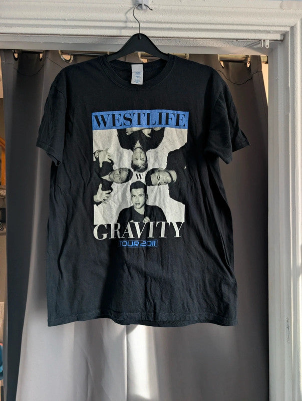 Westlife Gravity Tour 2011 Black Graphic T-Shirt Medium