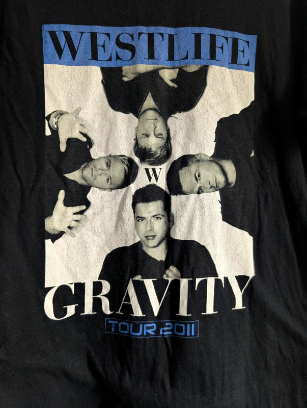 Westlife Gravity Tour 2011 Black Graphic T-Shirt Medium