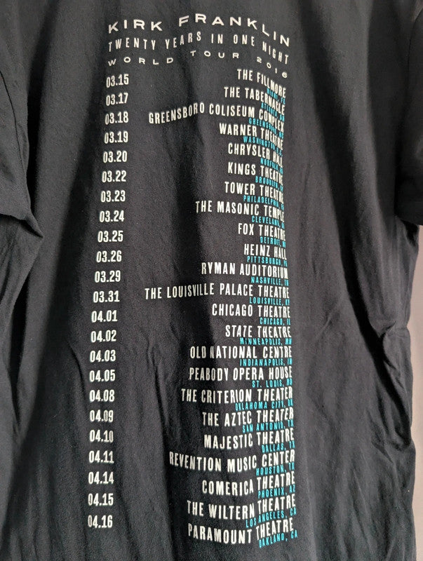 Kirk Franklin Twenty Years In One Night Tour T-Shirt Extra Large