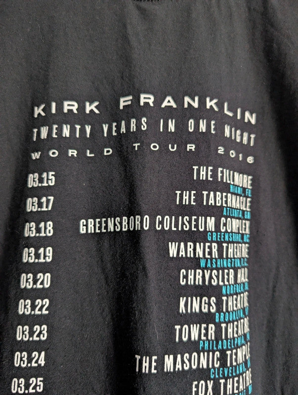 Kirk Franklin Twenty Years In One Night Tour T-Shirt Extra Large