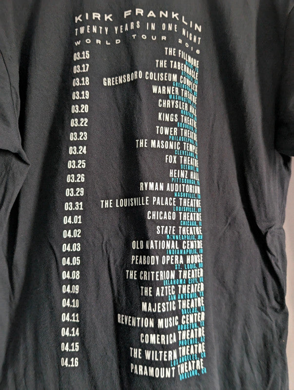 Kirk Franklin Twenty Years In One Night Tour T-Shirt Extra Large