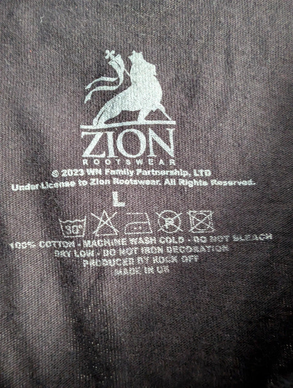 Bob Marley One Love Zion Rootswear Black Graphic T-Shirt Large