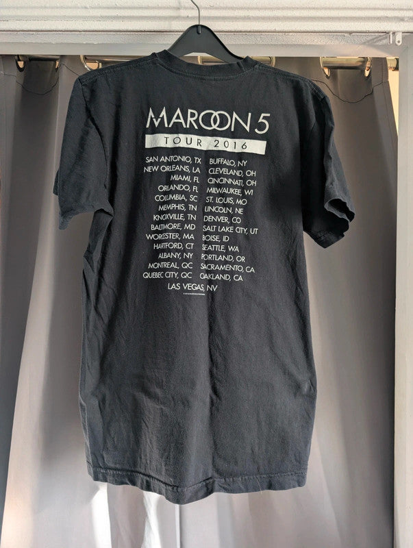Maroon 5 Tour 2016 Black Graphic Band T-Shirt Medium