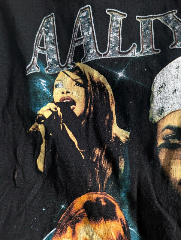 Aaliyah Black Graphic Band T-Shirt Small