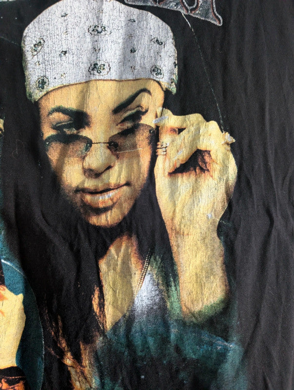 Aaliyah Black Graphic Band T-Shirt Small