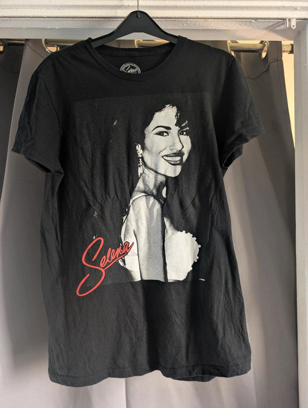 Official Selena Quintanilla Black Graphic Band T-Shirt Medium
