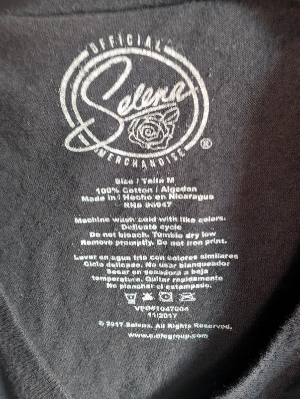 Official Selena Quintanilla Black Graphic Band T-Shirt Medium