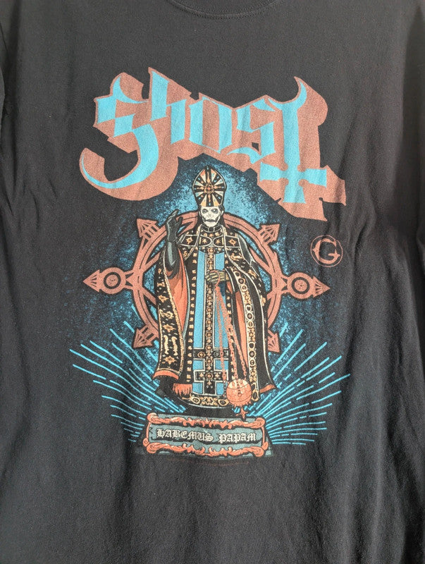 Ghost Habemus Papam Black Graphic Band T-Shirt Medium