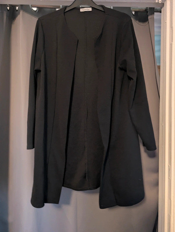 Styled By Black Open Front Kimono Cardigan Jacket L