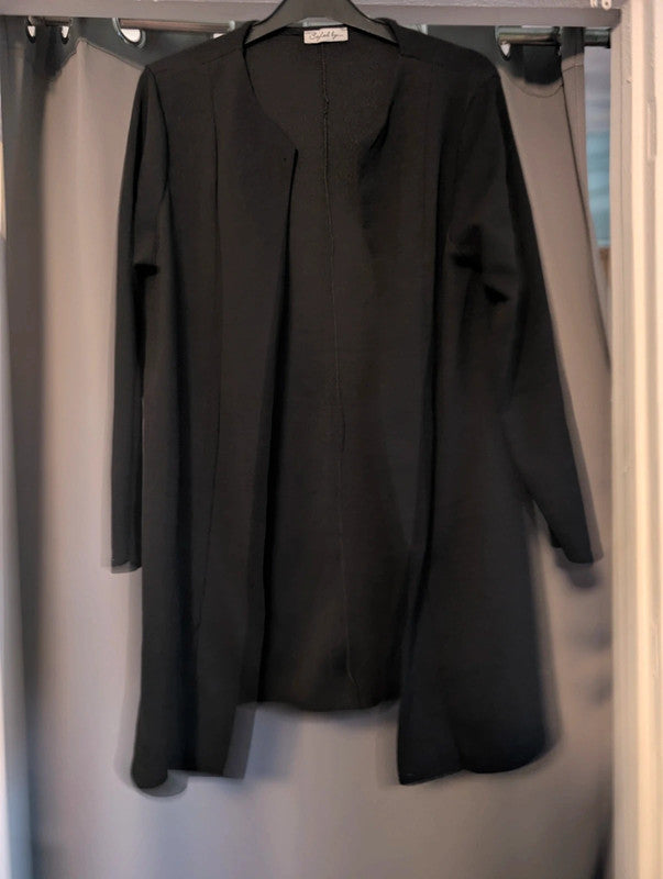 Styled By Black Open Front Kimono Cardigan Jacket L