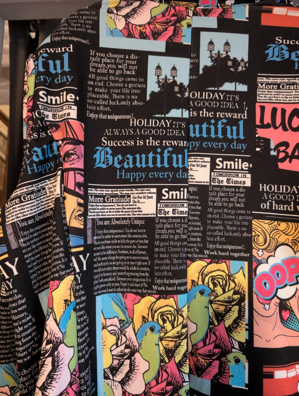 Shein Curve Comic Book Pop Art Newspaper Print Blazer 3XL