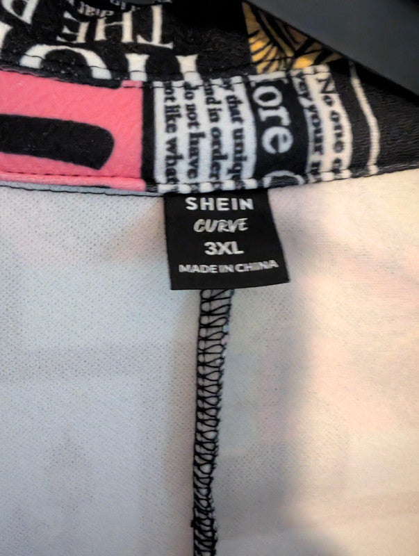 Shein Curve Comic Book Pop Art Newspaper Print Blazer 3XL