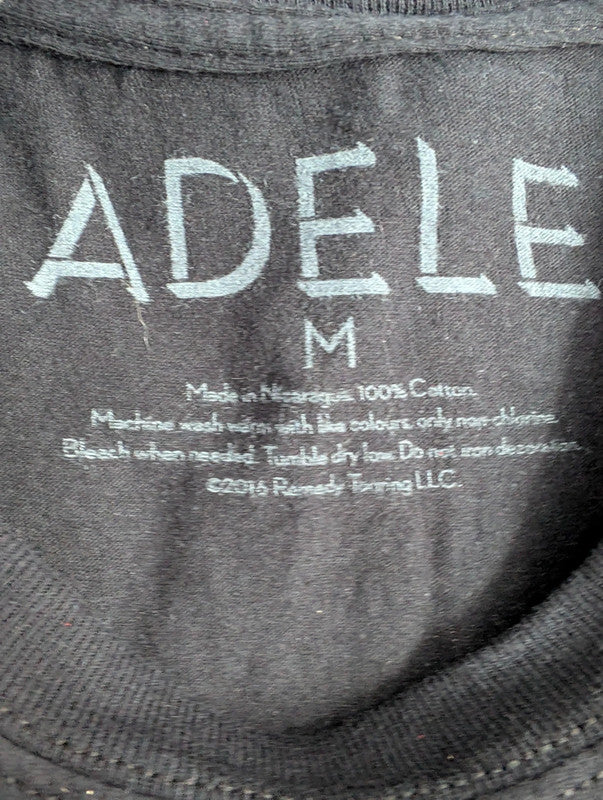 Adele Live 2016 North American Tour Graphic Band T-Shirt Size M Black