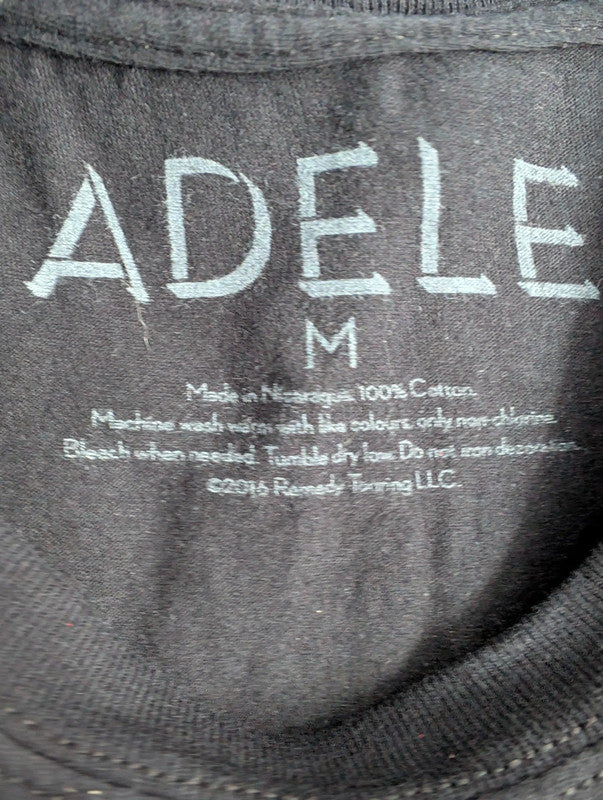 Adele Live 2016 North American Tour Graphic Band T-Shirt Size M Black