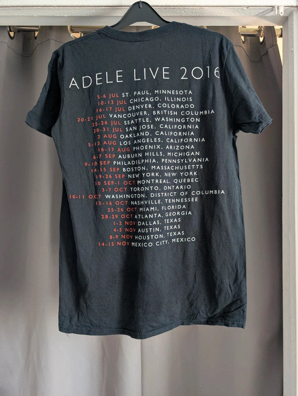 Adele Live 2016 North American Tour Graphic Band T-Shirt Size M Black
