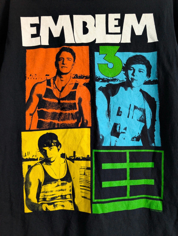 Official Emblem3 Pop Band Block Graphic T-Shirt Size S Black