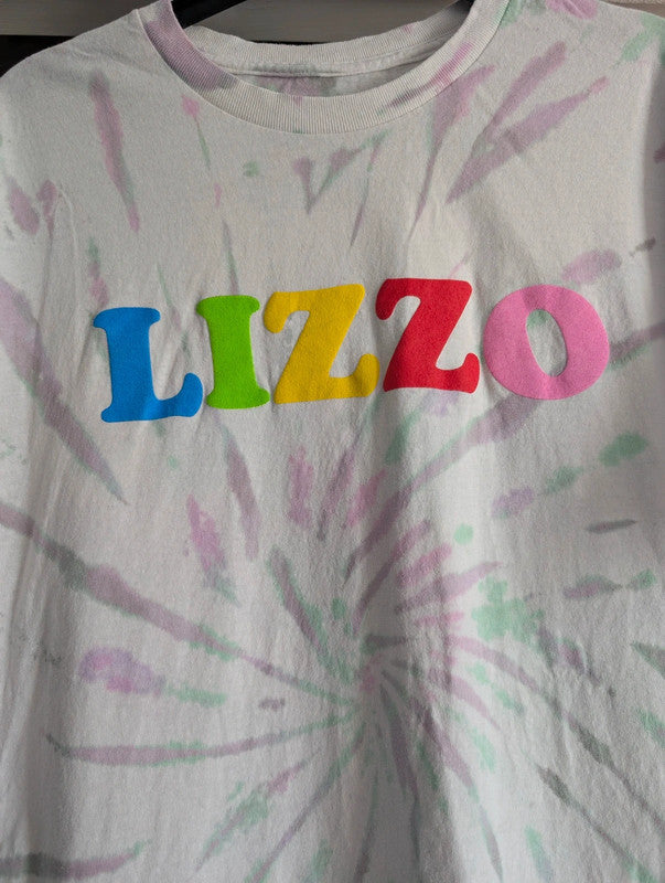 Lizzo Official Tour Pastel Tie Dye Graphic T-Shirt Size M White