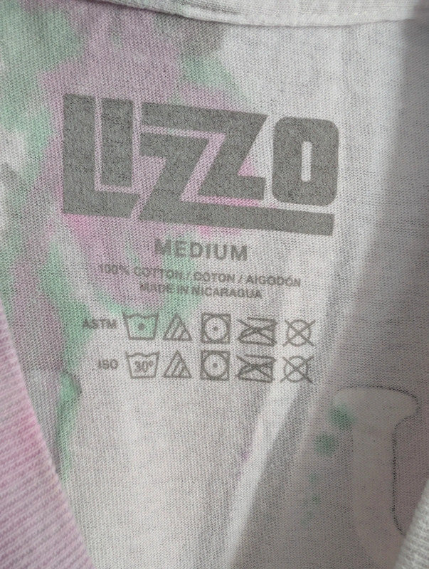 Lizzo Official Tour Pastel Tie Dye Graphic T-Shirt Size M White