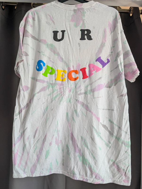 Lizzo Official Tour Pastel Tie Dye Graphic T-Shirt Size M White