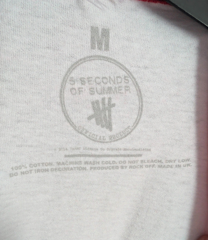 5 Seconds Of Summer Derping Since 2011 Baseball Graphic T-Shirt Size M Red
