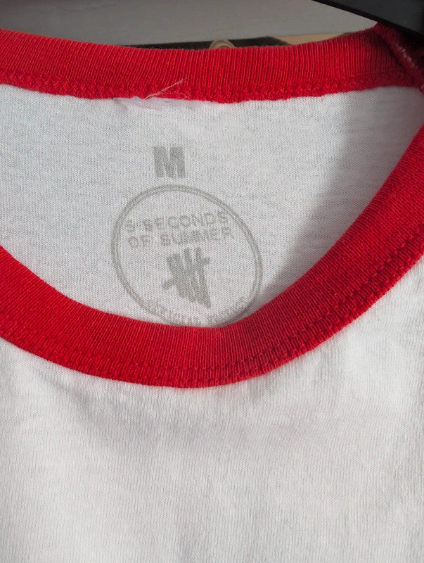 5 Seconds Of Summer Derping Since 2011 Baseball Graphic T-Shirt Size M Red