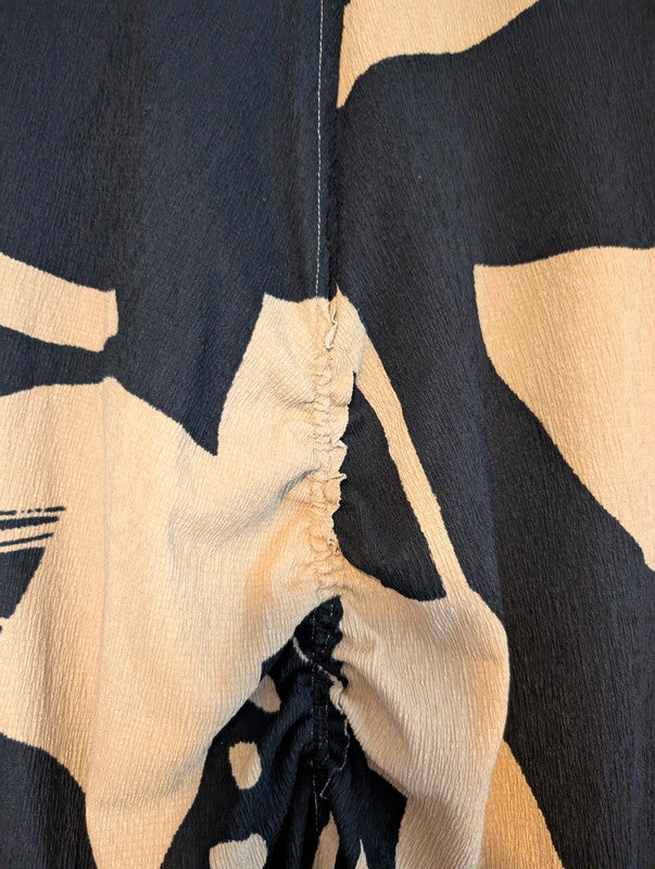 Next Black Ochre Abstract Graphic Maxi Dress UK 18 Plus Size Whimsigoth