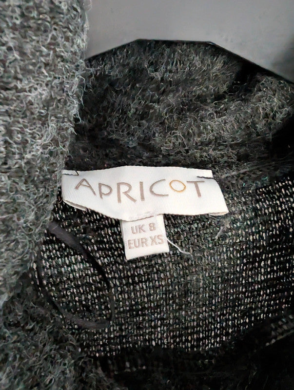 Apricot Charcoal Grey Mixed Knit Cowl Neck Tunic Dress UK 8 Whimsigoth Boho