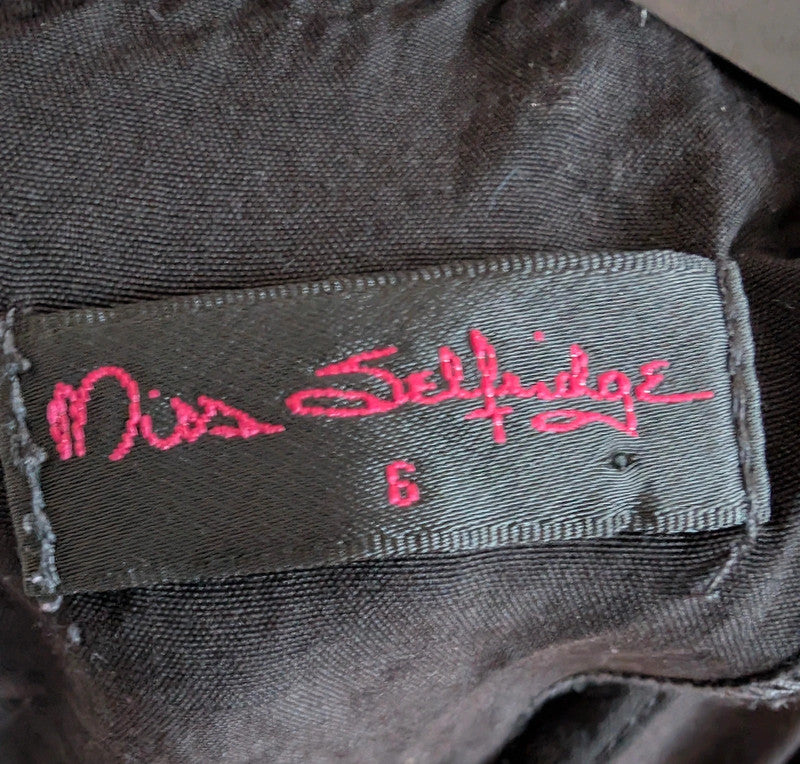 Miss Selfridge Black Cut Out Open Back Mini Dress UK 6 Goth Whimsigoth