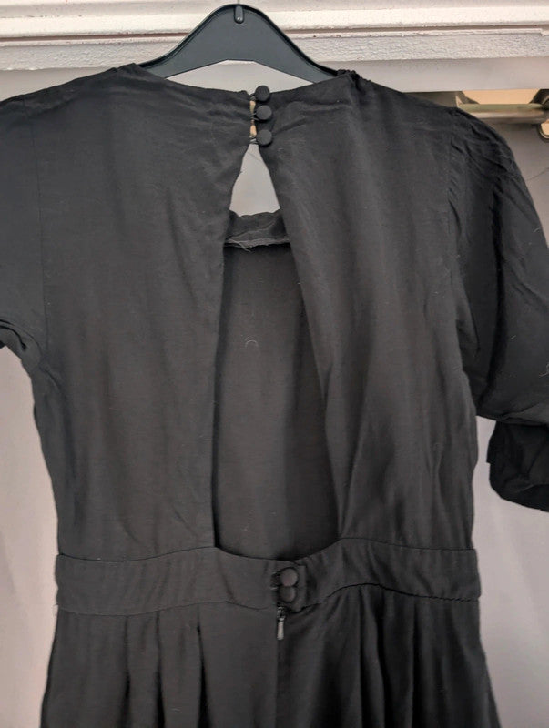 Miss Selfridge Black Cut Out Open Back Mini Dress UK 6 Goth Whimsigoth