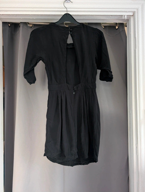 Miss Selfridge Black Cut Out Open Back Mini Dress UK 6 Goth Whimsigoth