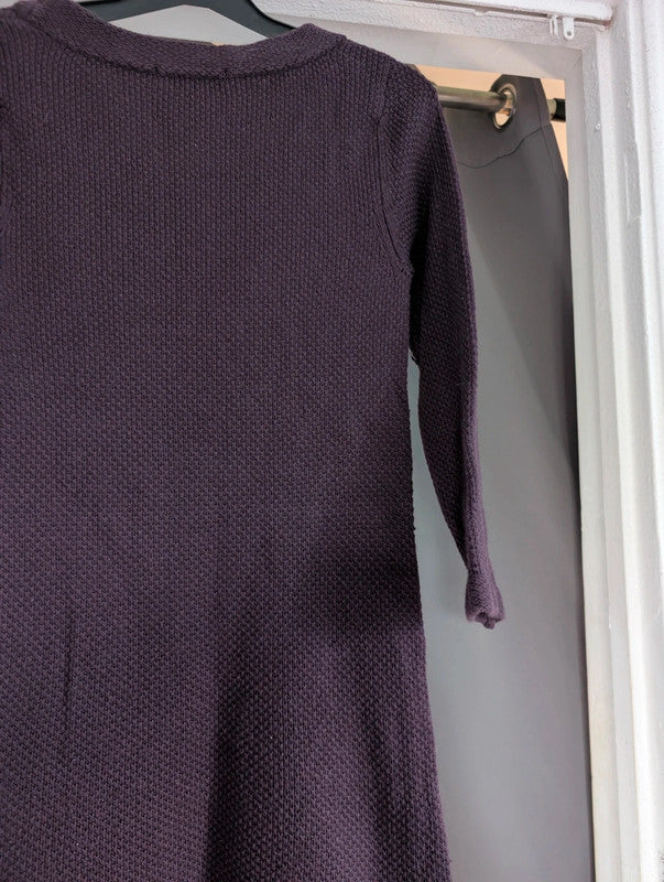 Boden Purple Cotton Cashmere Knit Tunic Dress UK 8 Whimsigoth Boho Mini