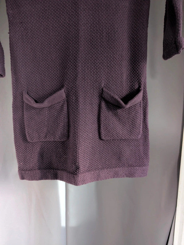 Boden Purple Cotton Cashmere Knit Tunic Dress UK 8 Whimsigoth Boho Mini
