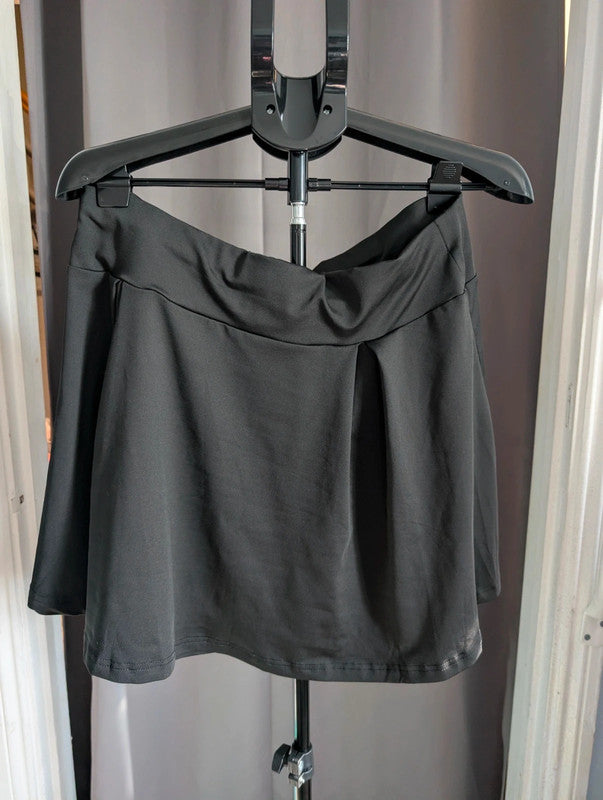 Shein Black High Waisted Skater Mini Skirt Plus Size 2XL Goth Emo