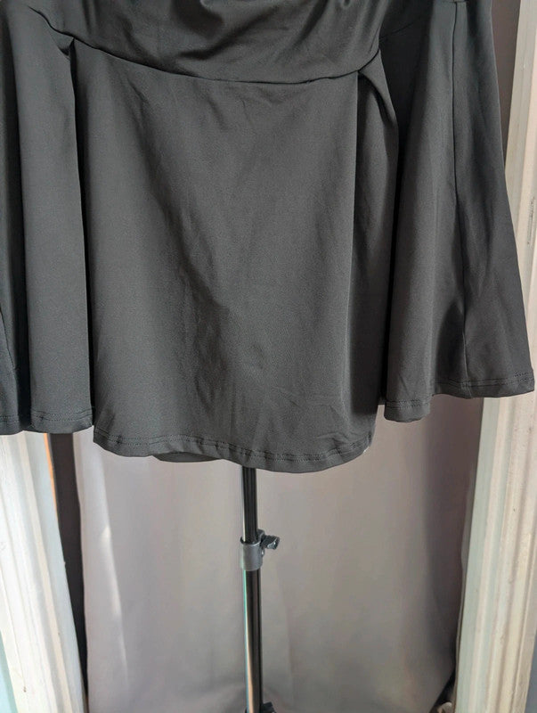 Shein Black High Waisted Skater Mini Skirt Plus Size 2XL Goth Emo
