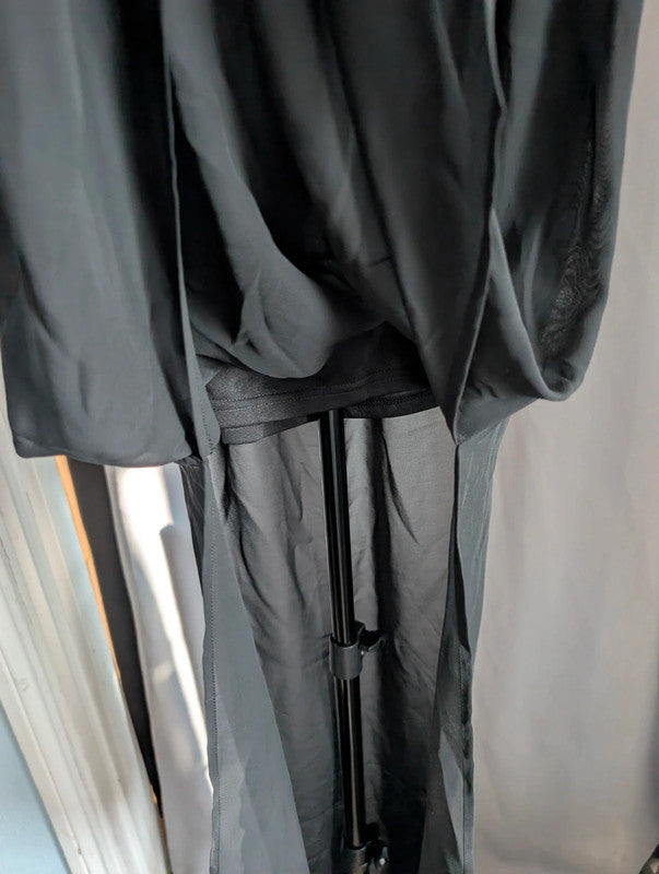 H&amp;M Divided Black Sheer Maxi Skirt Side Slit Lined UK 8 Goth Emo Whimsigoth