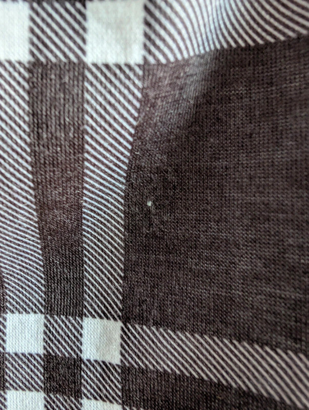 Boohoo Mono Plaid Check Print Jersey Mini Skirt UK 14 Goth Punk Grunge