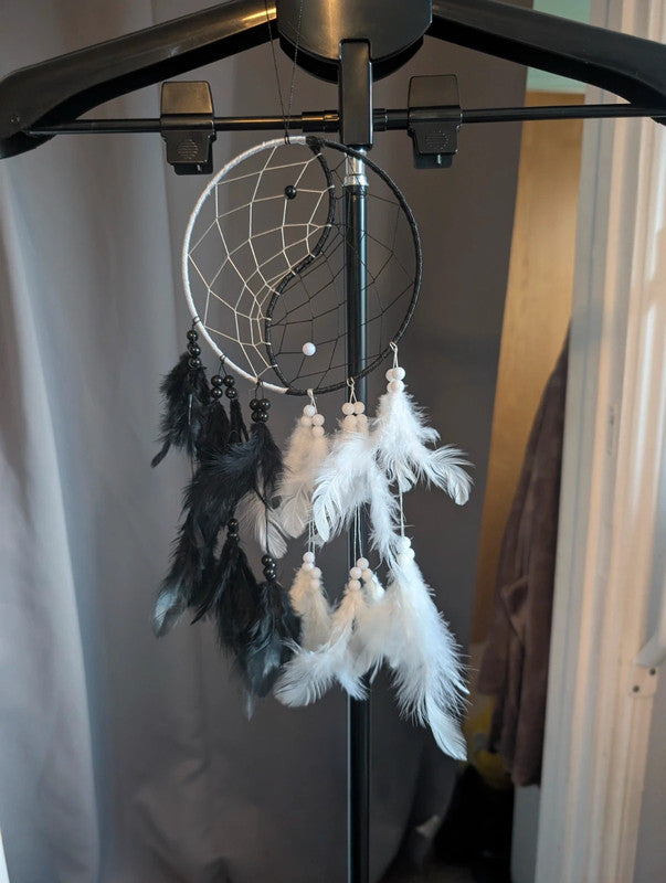 Yin Yang Black White Dreamcatcher Room Decor Accent