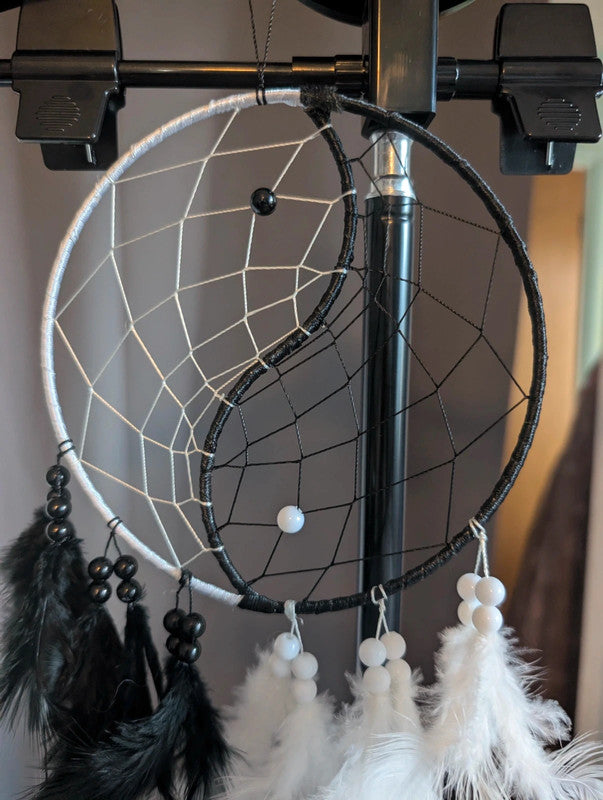 Yin Yang Black White Dreamcatcher Room Decor Accent