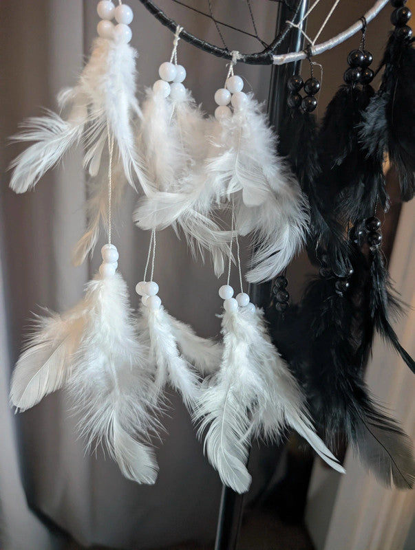 Yin Yang Black White Dreamcatcher Room Decor Accent