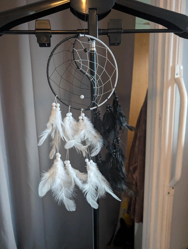 Yin Yang Black White Dreamcatcher Room Decor Accent