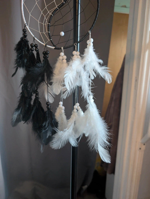 Yin Yang Black White Dreamcatcher Room Decor Accent