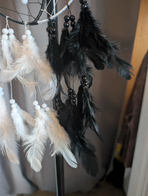 Yin Yang Black White Dreamcatcher Room Decor Accent