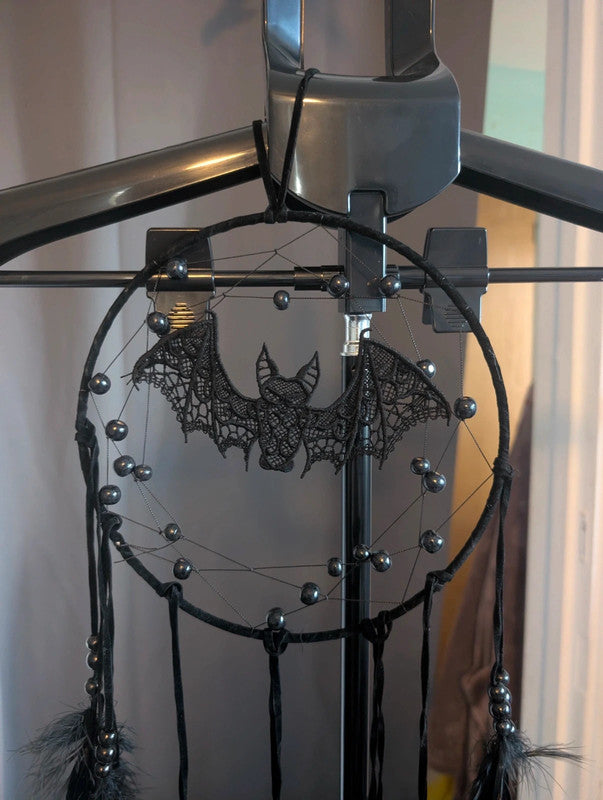 Gothic Black Lace Bat Dreamcatcher Room Decor Accent