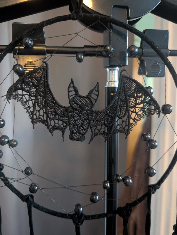 Gothic Black Lace Bat Dreamcatcher Room Decor Accent