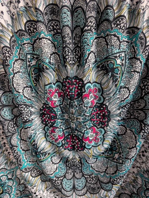 Fra-ila Turquoise Mandala Print Maxi Dress Skirt