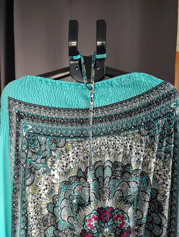Fra-ila Turquoise Mandala Print Maxi Dress Skirt